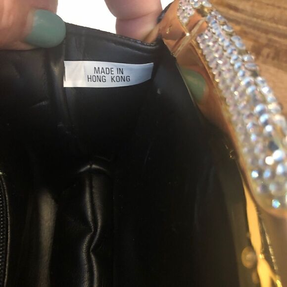 Vintage handbag-gold tone chain strap - Picture 5 of 11